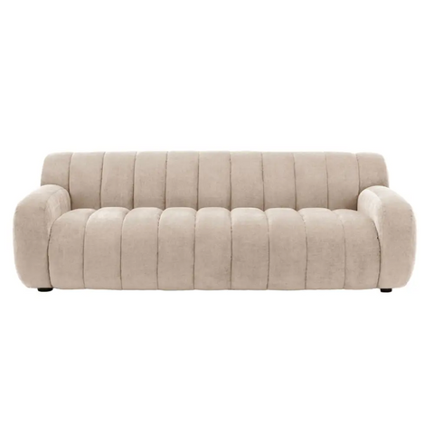Bobby 3 Seater Sofa - Cream Velvet/Chenille - Sofa