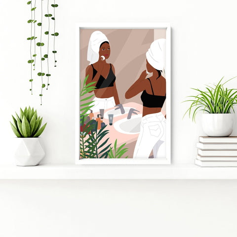 Bathroom art for walls | set of 3 Bohemian wall art