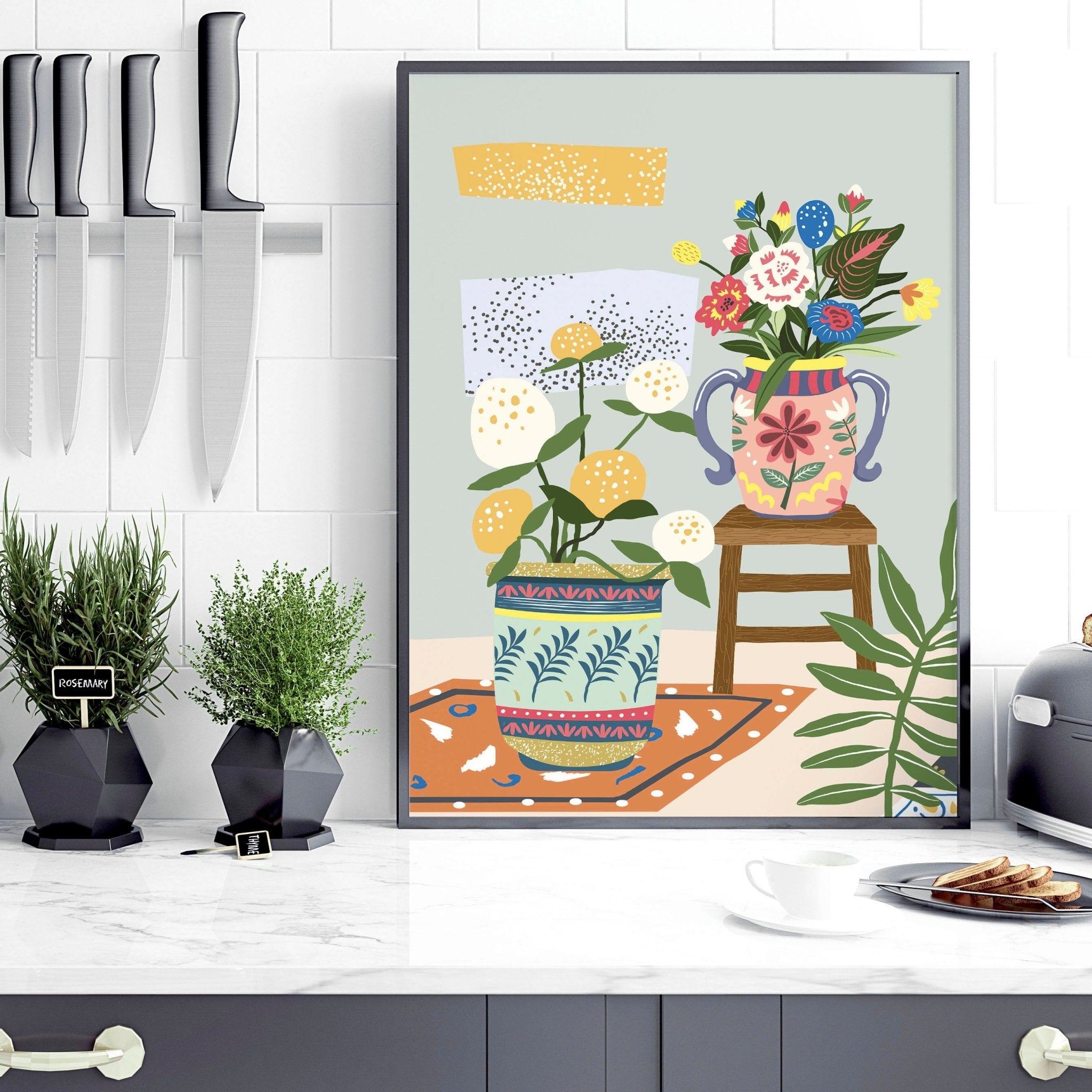 Kitchen art wall | set of 3 Bohemian Art prints