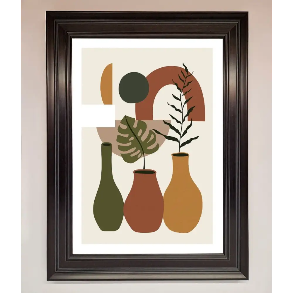 Bohemian Modern Vases And Plant Framed Poster - A1 (59.4 x 84.1 cm) / Matt Black - Framed Print