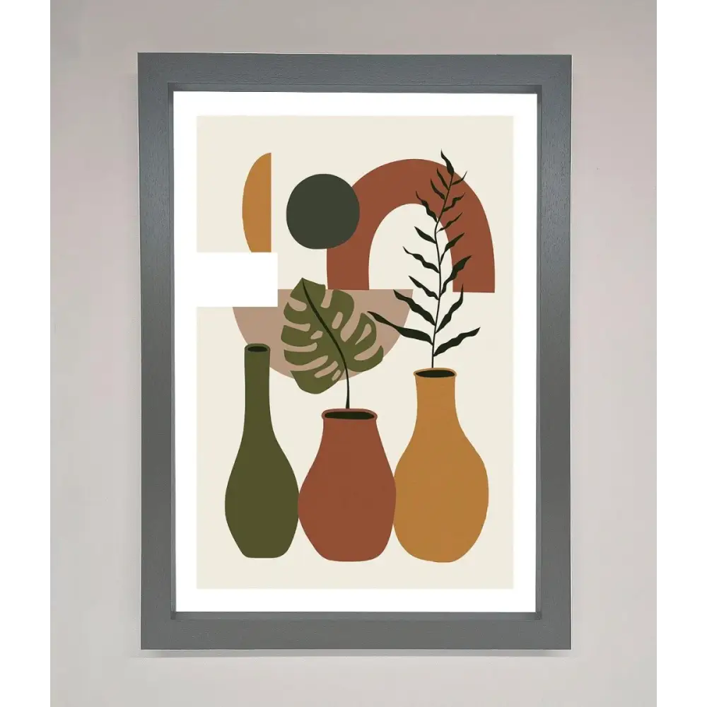Bohemian Modern Vases And Plant Framed Poster - A3 (29.7 x 42 cm) / Dark Grey - Framed Print