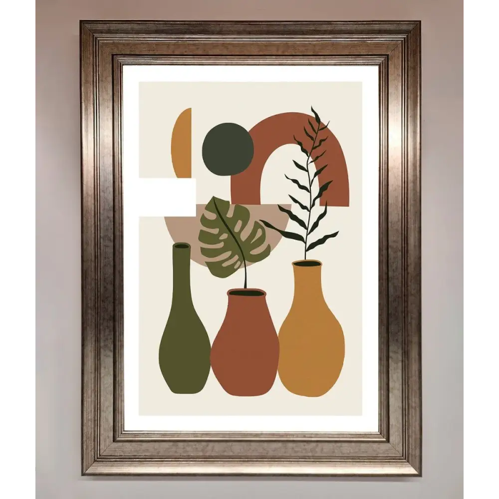 Bohemian Modern Vases And Plant Framed Poster - A3 (29.7 x 42 cm) / Silver - Framed Print