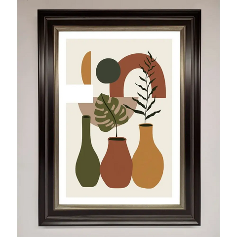 Bohemian Modern Vases And Plant Framed Poster - B0 (100 x 141 cm) / Black Silver - Framed Print