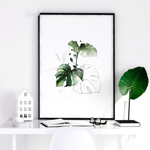 Tropical bedroom decor | set of 3 wall art prints