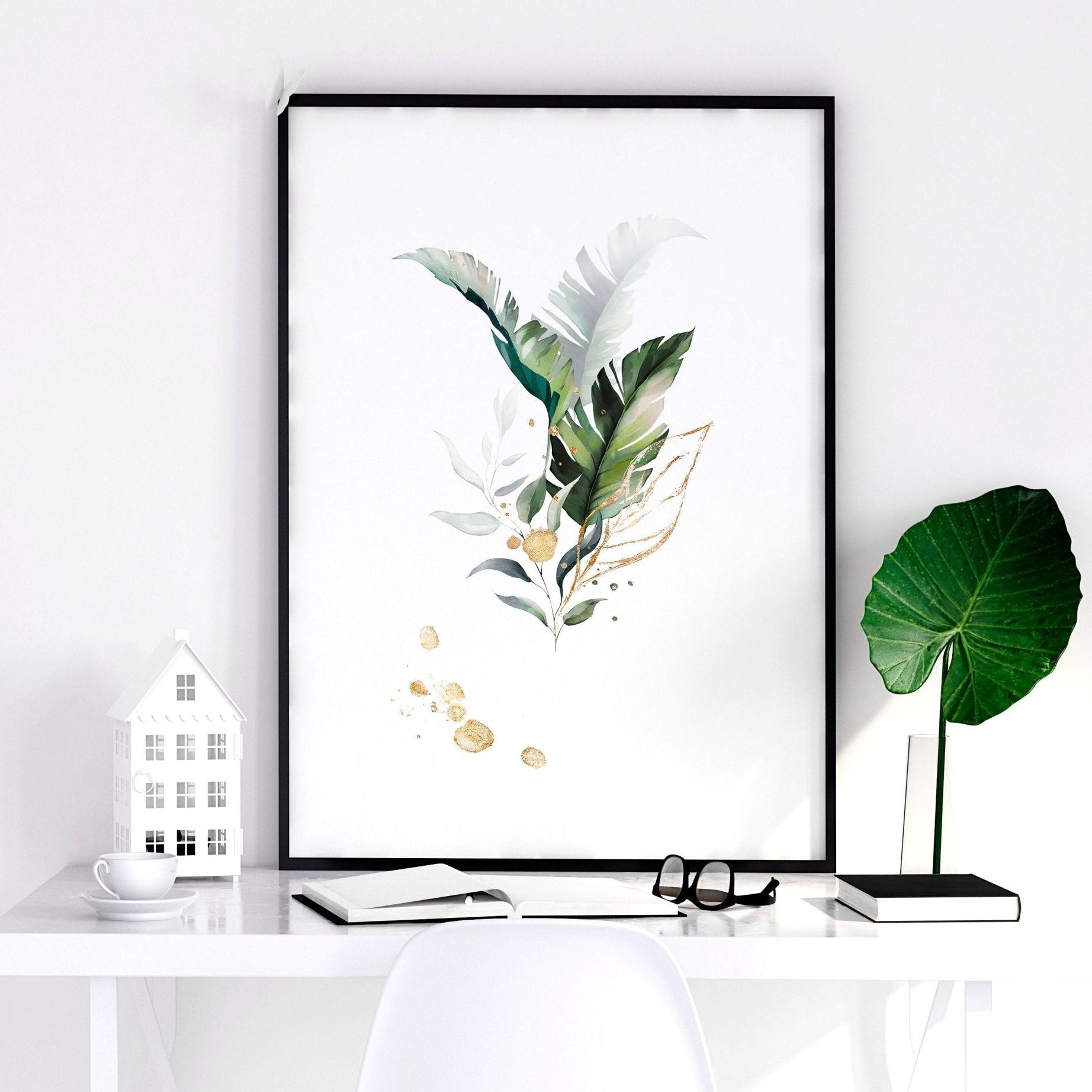 Tropical bedroom decor | set of 3 wall art prints