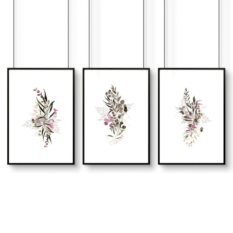 Boho Chic wall art prints | set of Bathroom wall decor