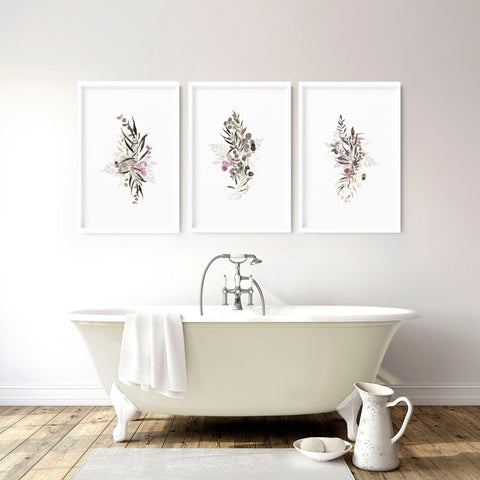 Boho Chic wall art prints | set of Bathroom wall decor
