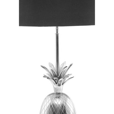 Silver boho nickel finish pineapple table lamp with black rectangular shade perfect for stylish table decor