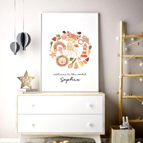 Childrens bedroom decor wall art print