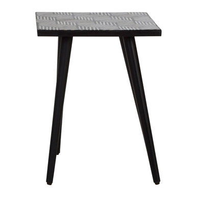 Boho Side Table With Bone Inlay