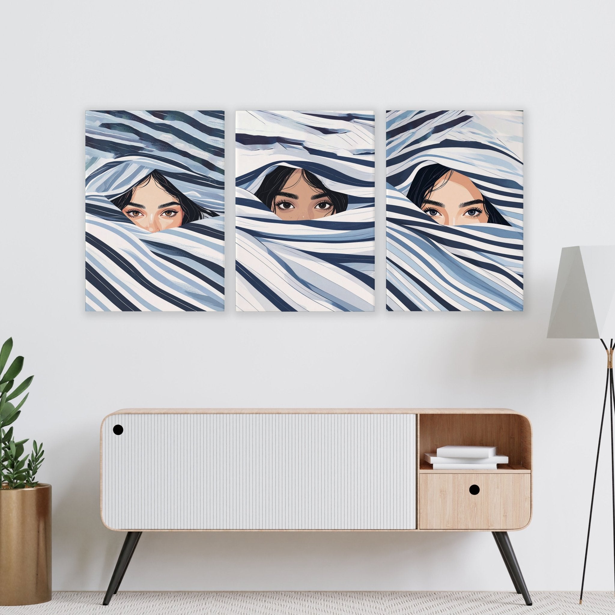 Boho Style Wall Decor | Set of 3 Boho Women Wall art Prints
