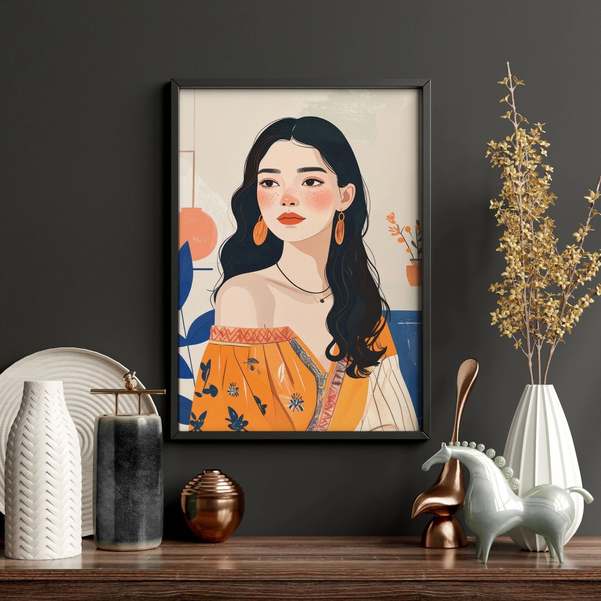 Boho Wall Art Decor | Set of 3 Boho Women Wall art Prints