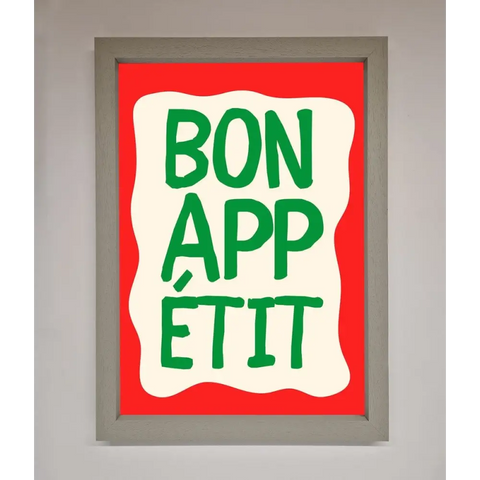 Bonappetit Framed Poster - A3 (29.7 x 42 cm) / Grey - Framed Print