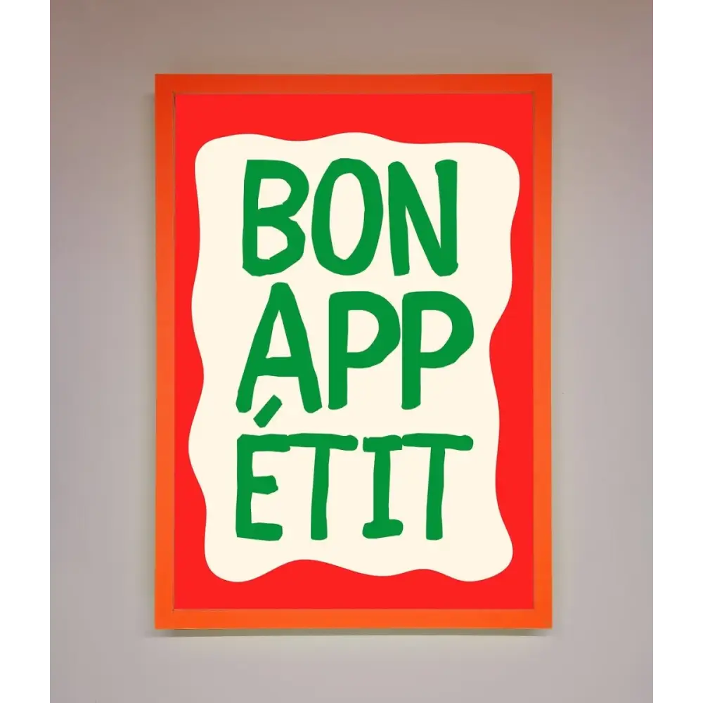 Bonappetit Framed Poster - A3 (29.7 x 42 cm) / Neon Orange - Framed Print