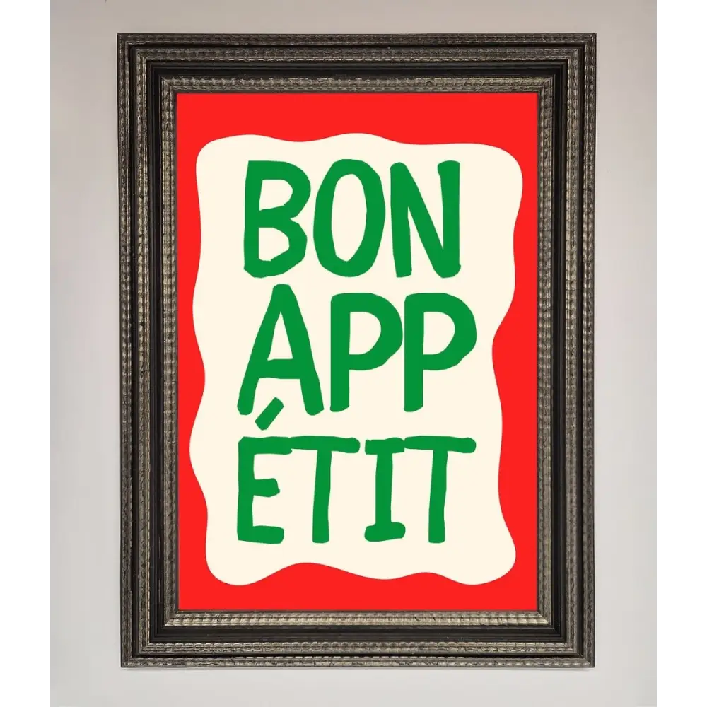 Bonappetit Framed Poster - A3 (29.7 x 42 cm) / Ornate Silver Black - Framed Print