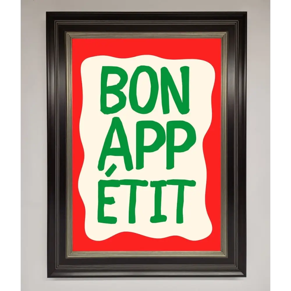 Bonappetit Framed Poster - B0 (100 x 141 cm) / Black Silver - Framed Print