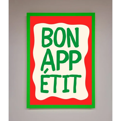 Bonappetit Framed Poster - B0 (100 x 141 cm) / Neon Dark Green - Framed Print
