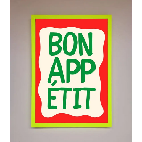 Bonappetit Framed Poster - B0 (100 x 141 cm) / Neon Green - Framed Print