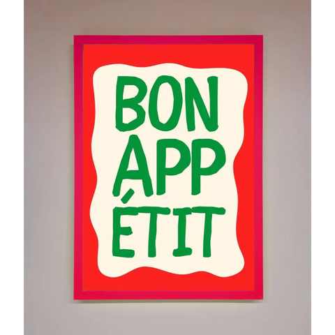 Bonappetit Framed Poster - B0 (100 x 141 cm) / Neon Pink - Framed Print