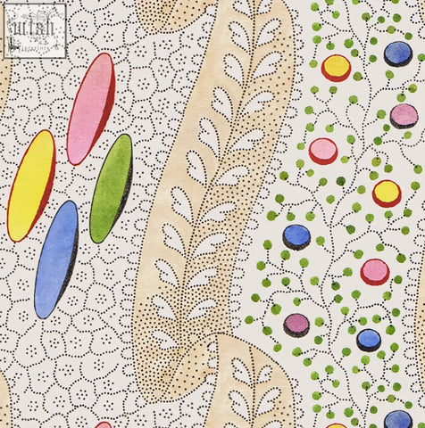 Bonbon candy wallpaper with colorful oval shapes and dotted floral patterns in pastel tones for textile design digital printing