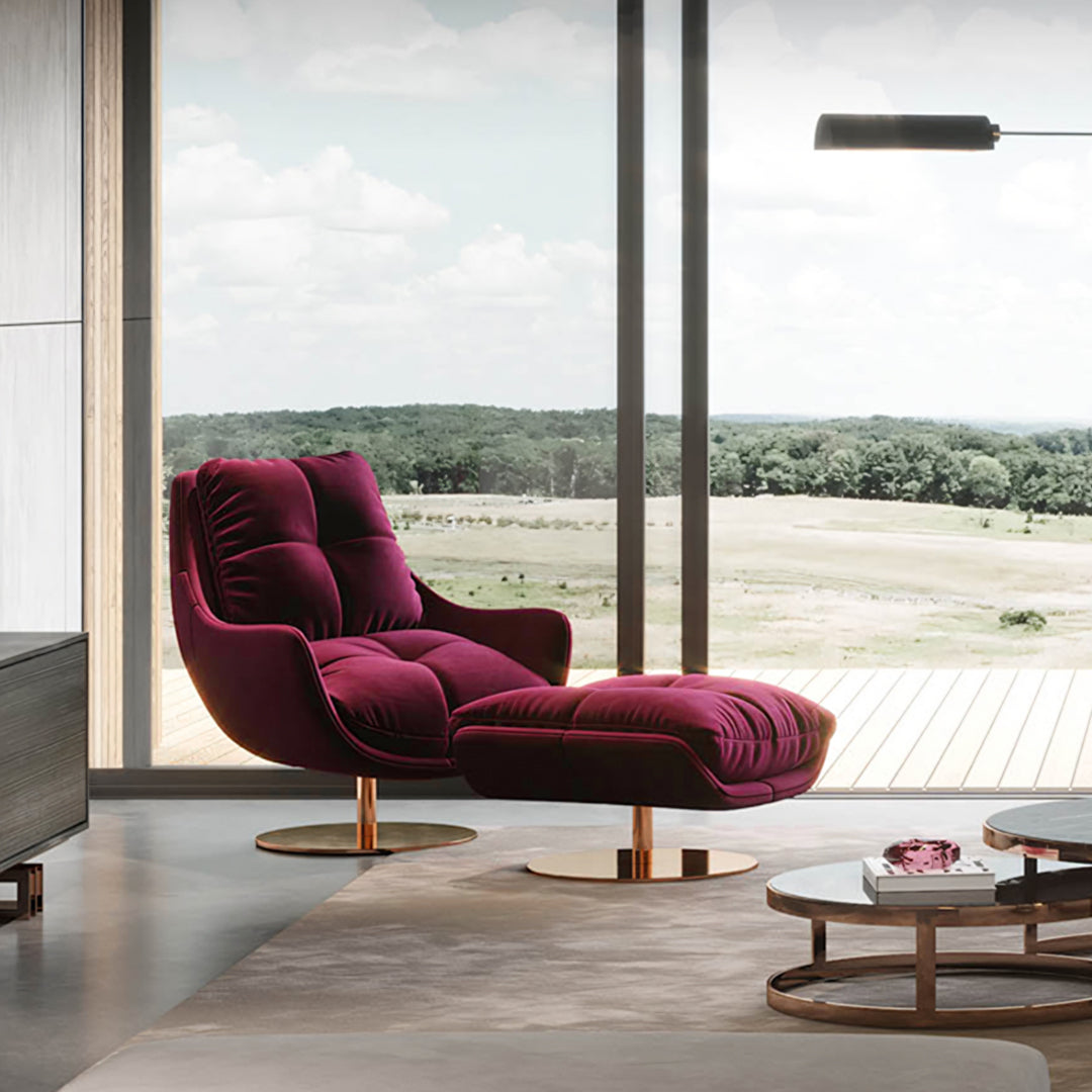 Bonnet Swivel Lounge Chair With Ottoman