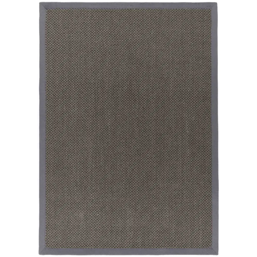 Bordered Dark Grey Non-Slip Sisal Rug - 120X170 cm - Rugs