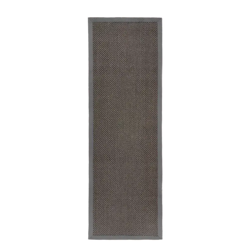 Bordered Dark Grey Non-Slip Sisal Rug - 67X200 cm - Rugs