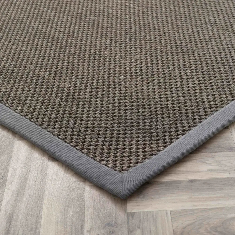 Bordered Dark Grey Non-Slip Sisal Rug - Rugs