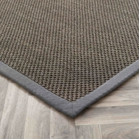 Bordered Dark Grey Non-Slip Sisal Rug - Rugs