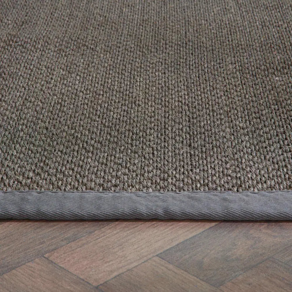 Bordered Dark Grey Non-Slip Sisal Rug - Rugs