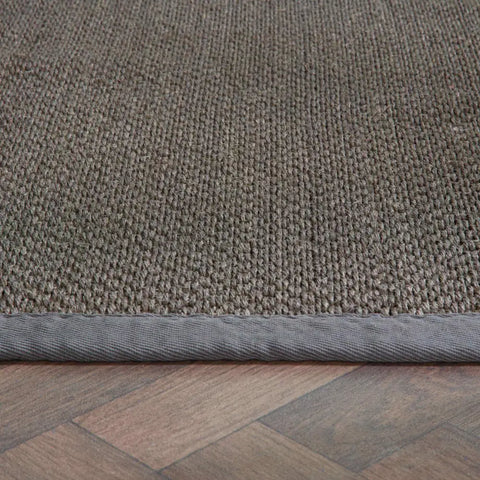 Bordered Dark Grey Non-Slip Sisal Rug - Rugs