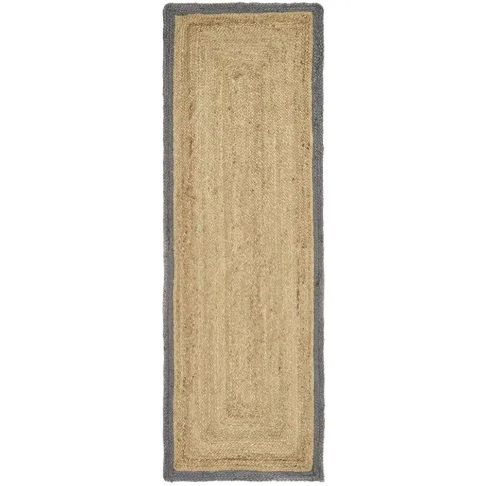 Bordered Grey Jute Rug - 67X200 cm - Rugs