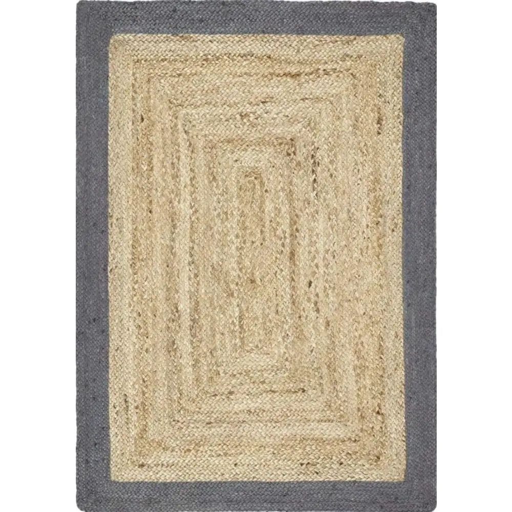 Bordered Grey Jute Rug - 80X150 cm - Rugs