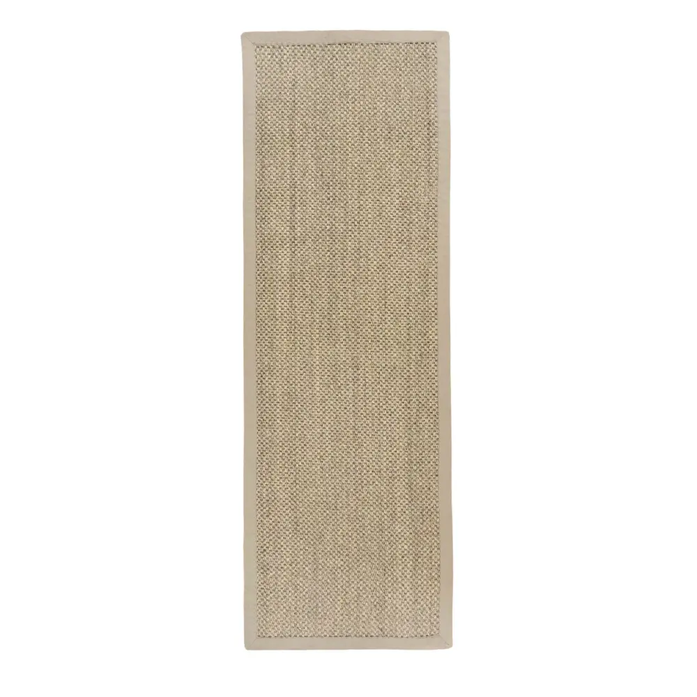 Bordered Light Beige Non-Slip Sisal Rug - 67X200 cm - Rugs