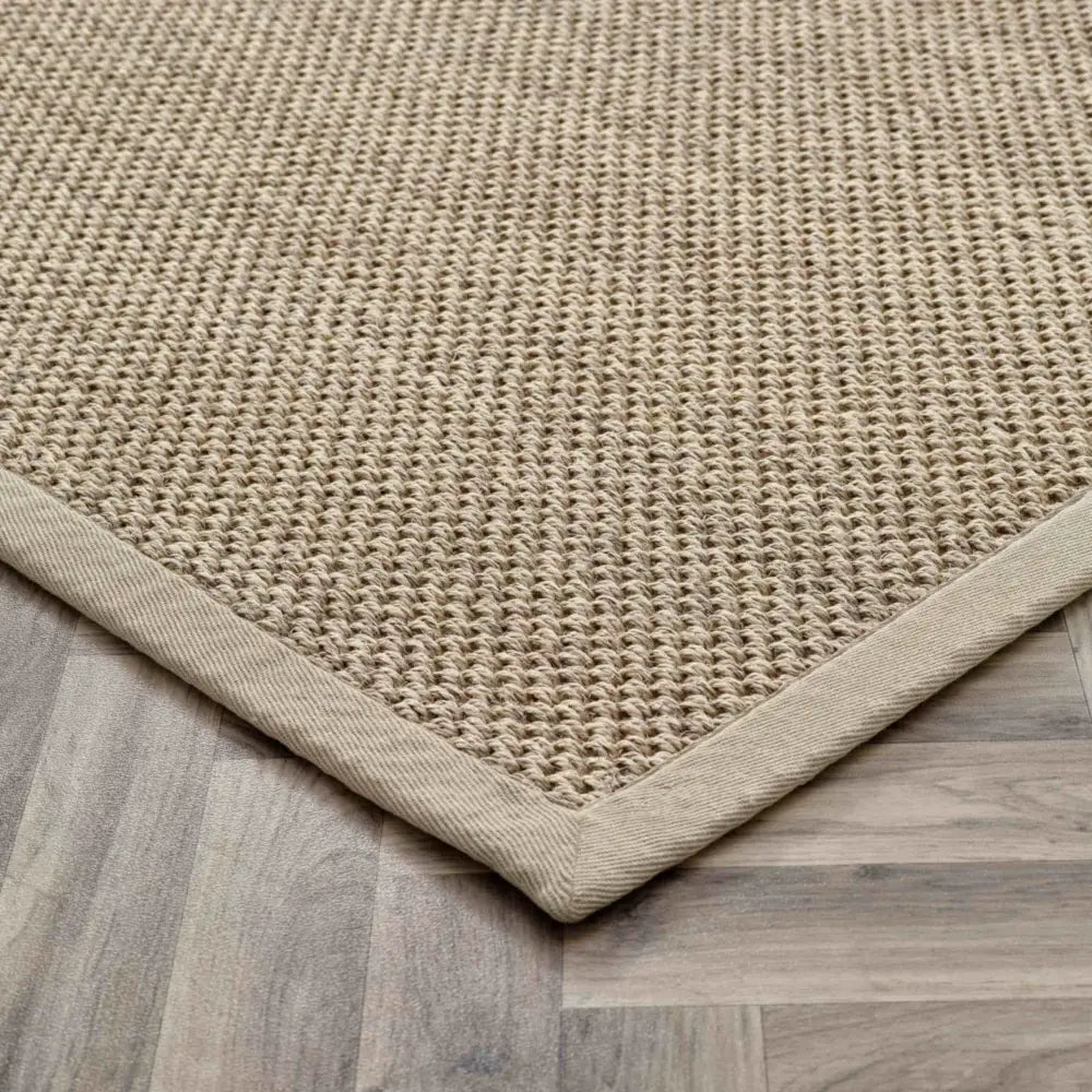 Bordered Light Beige Non-Slip Sisal Rug - Rugs