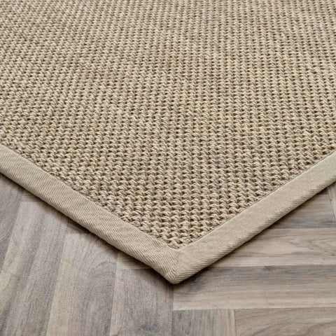 Bordered Light Beige Non-Slip Sisal Rug - Rugs