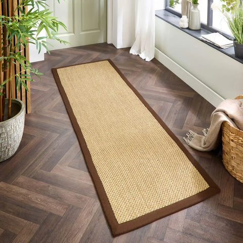 Bordered Natural Non-Slip Sisal Rug - Rugs