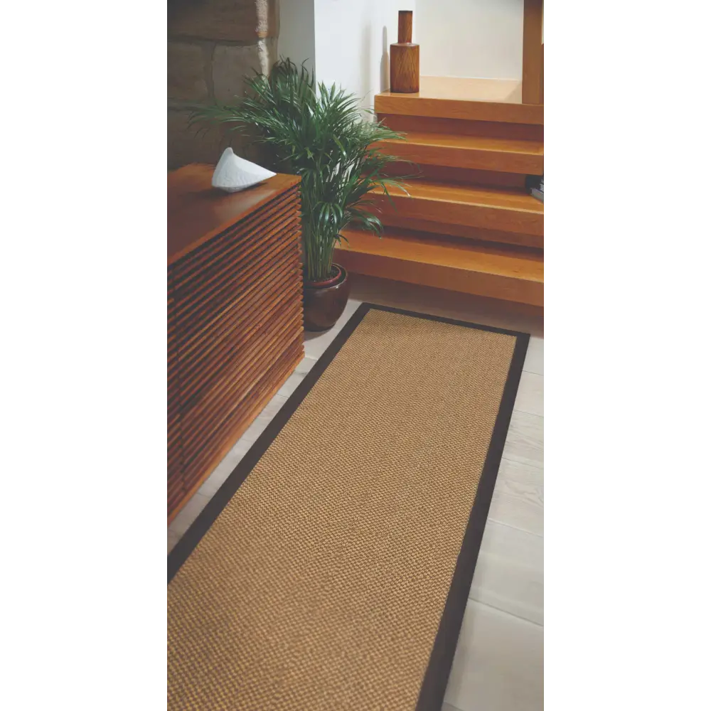 Bordered Natural Non-Slip Sisal Rug - Rugs