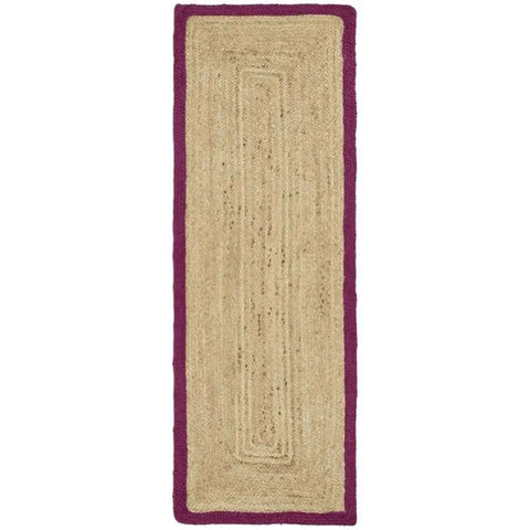 Bordered Raspberry Jute Rug - 67X200 cm - Rugs