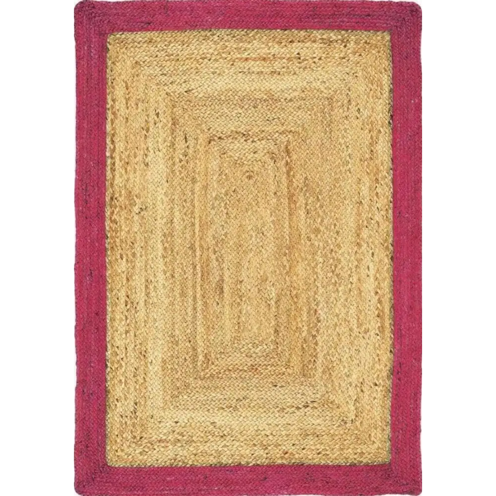 Bordered Raspberry Jute Rug - 80X150 cm - Rugs