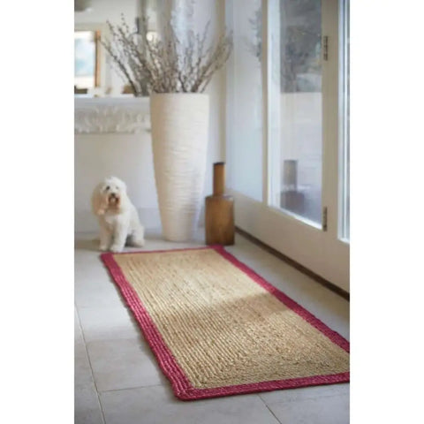 Bordered Raspberry Jute Rug - Rugs