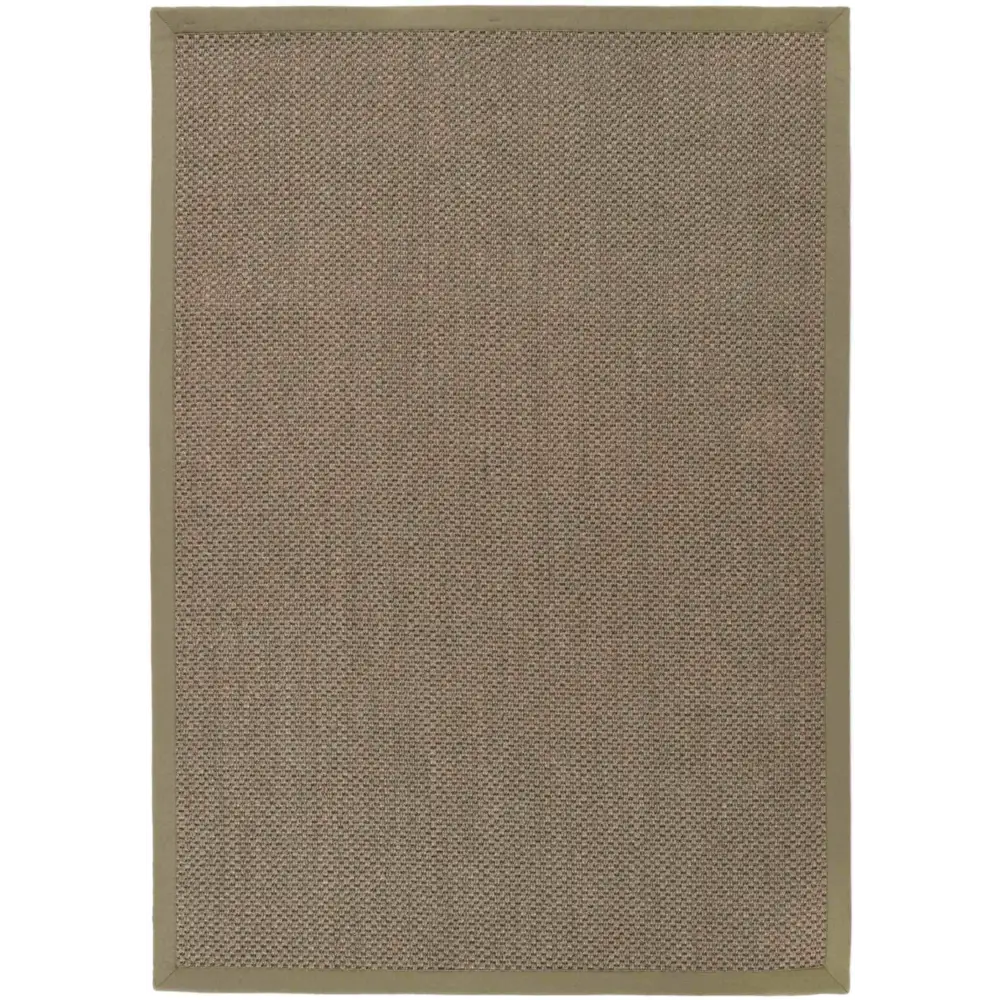 Bordered Sage Green Non-Slip Sisal Rug - 120X170 cm - Rugs