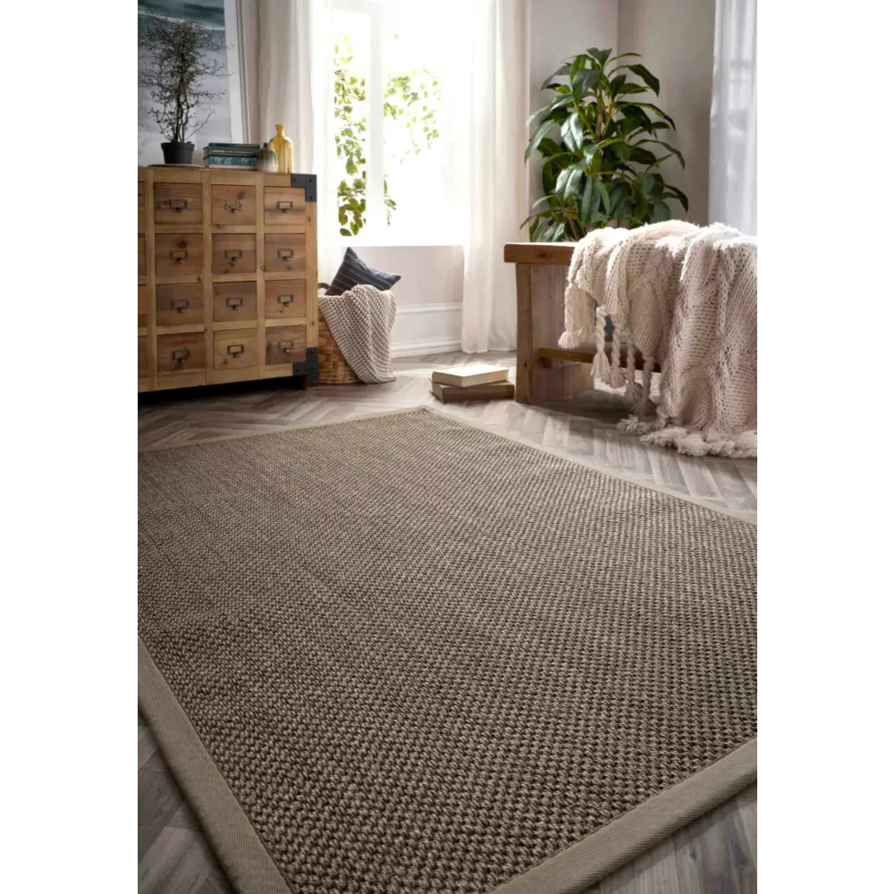 Bordered Sage Green Non-Slip Sisal Rug - Rugs
