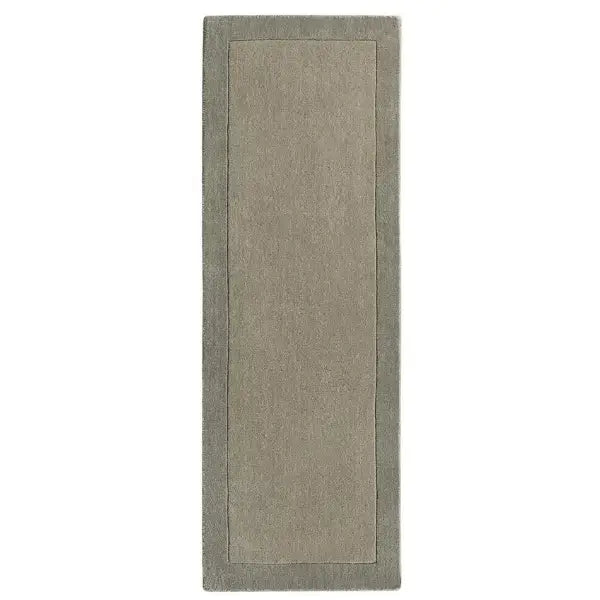 Bordered Taupe Wool Rug - 67X200 cm - Rugs