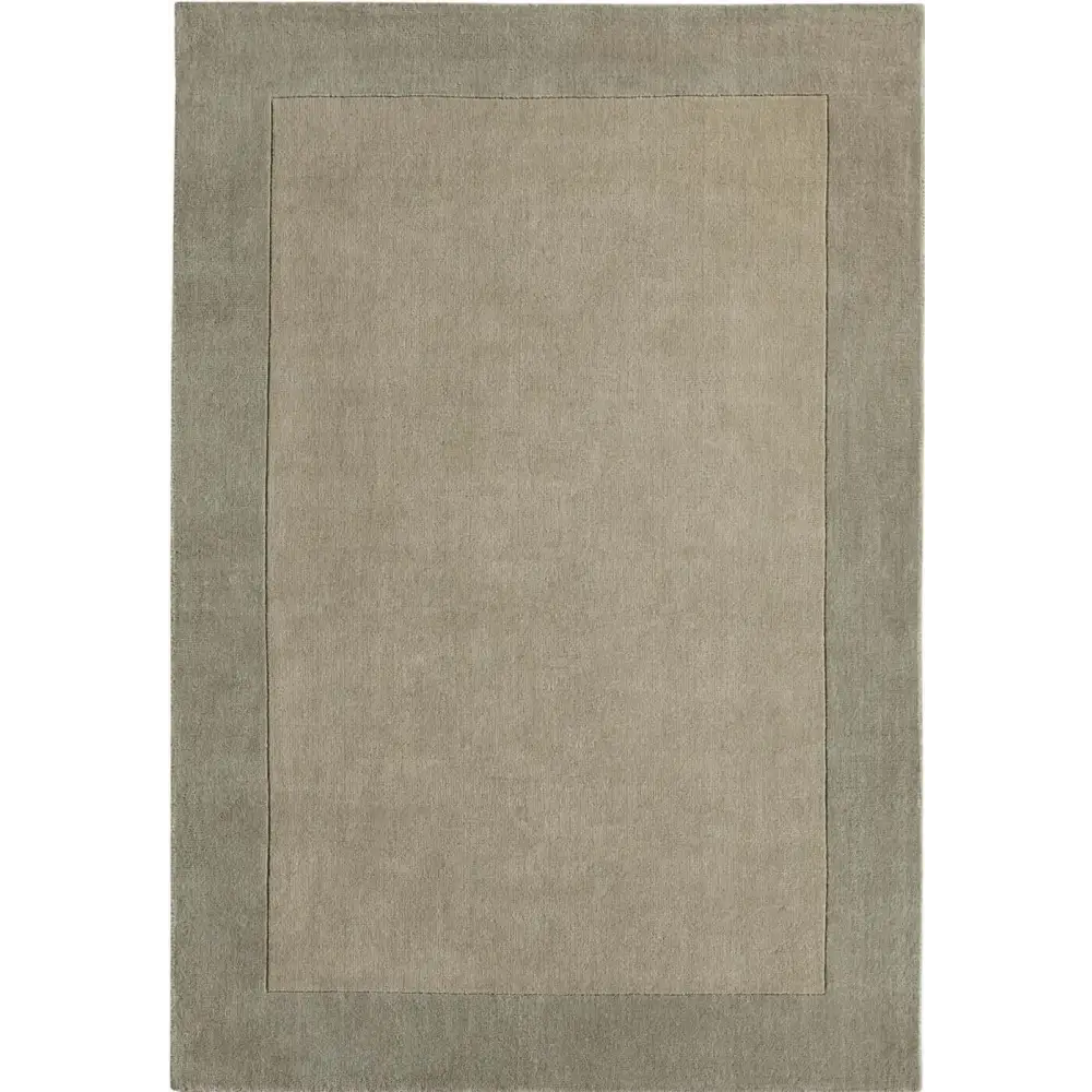 Bordered Taupe Wool Rug - 80X150 cm - Rugs