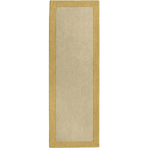 Bordered Yellow Wool Rug - 67X200 cm - Rugs