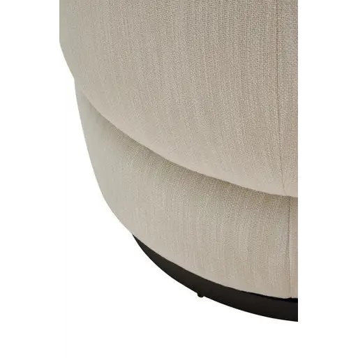 Bordo Textured Cream Curved Swivel Chair - Arm Chair