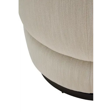 Bordo Textured Cream Curved Swivel Chair - Arm Chair