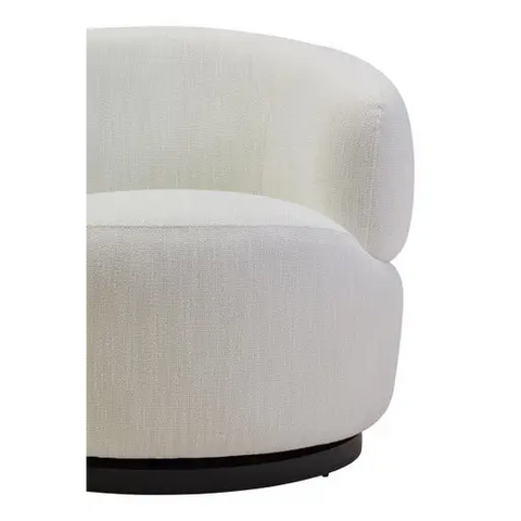 Bordo Textured Cream Curved Swivel Chair - Arm Chair