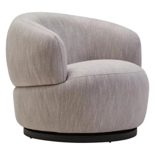 Bordo Textured Grey Curved Swivel Chair - Arm Chair